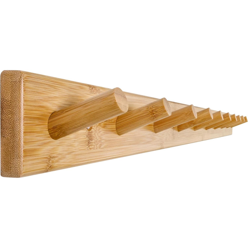 38" Natural 10‑Hook Wall Coat Rack