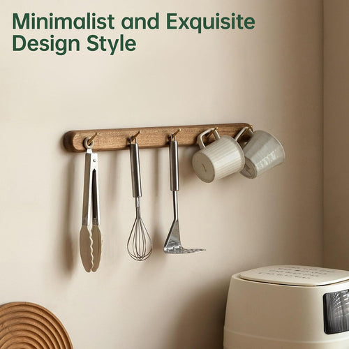 22" Solid Wood Wall‑Mounted Coat Rack