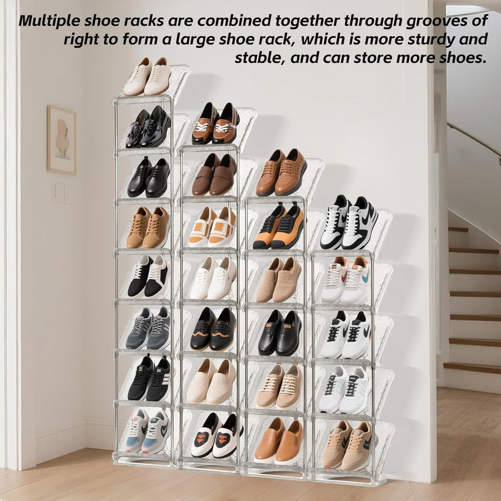 8‑Tier Narrow Clear Shoe Rack