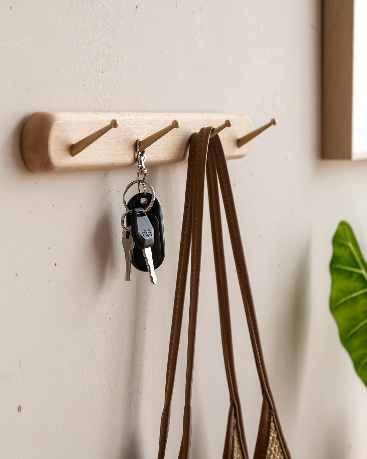 22" Solid Wood Wall‑Mounted Coat Rack