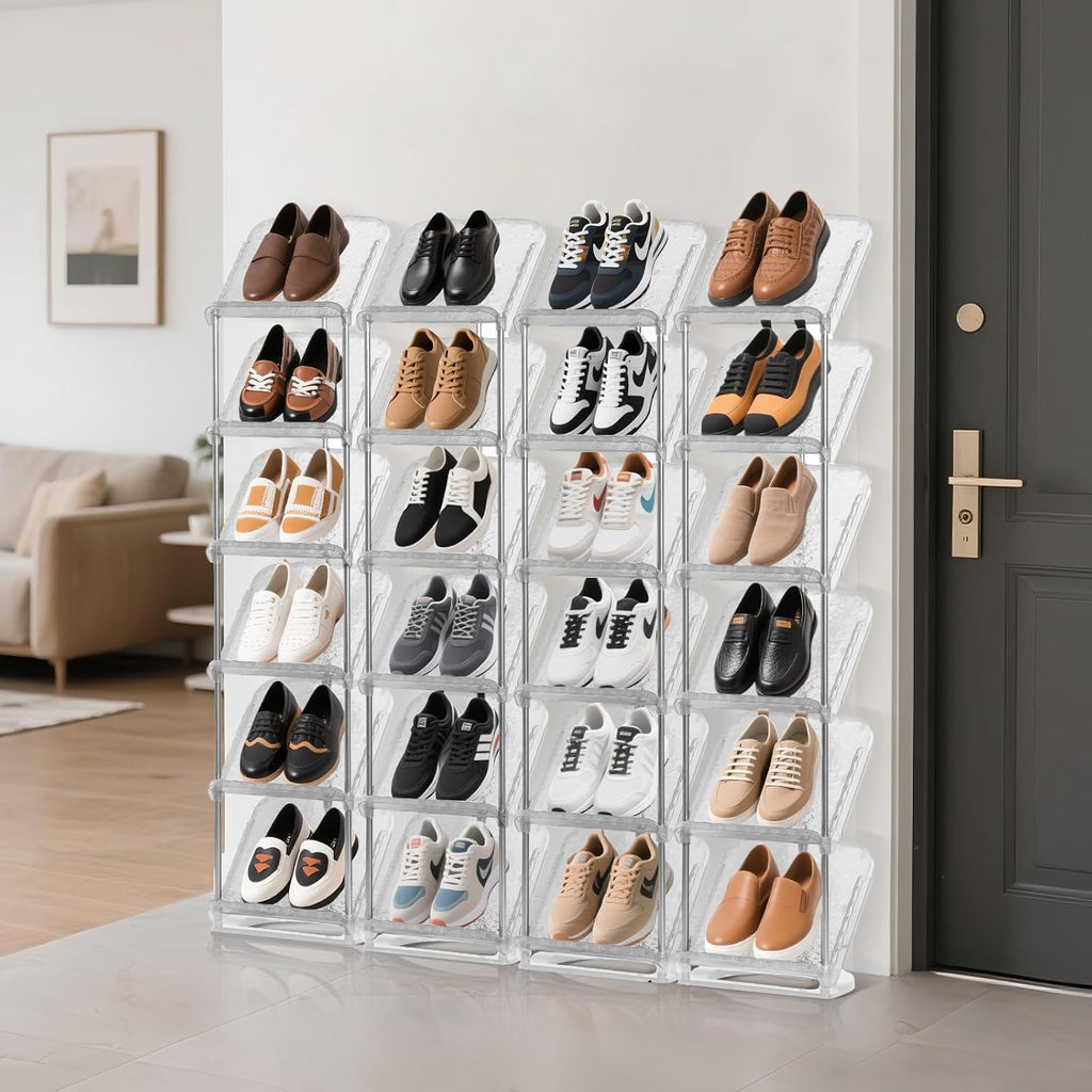 8‑Tier Narrow Clear Shoe Rack