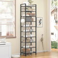 Black 10‑Tier Slim Metal Shoe Rack