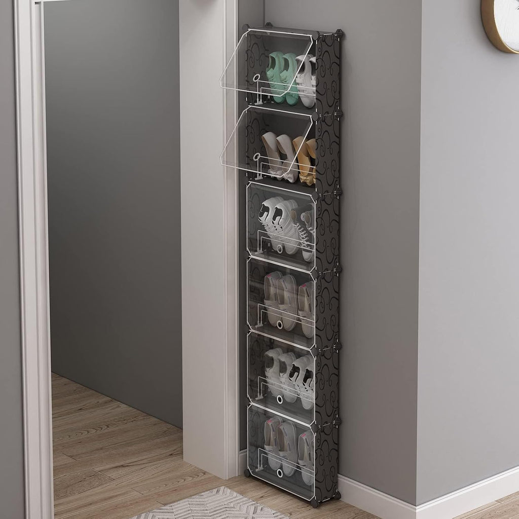 6‑Tier Slim Shoe Rack with Cover