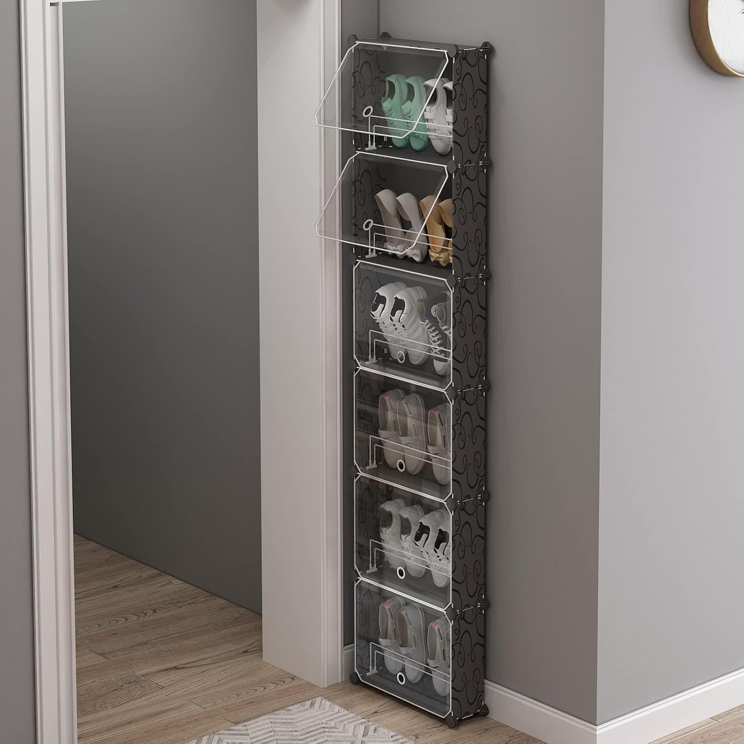 6‑Tier Slim Shoe Rack with Cover