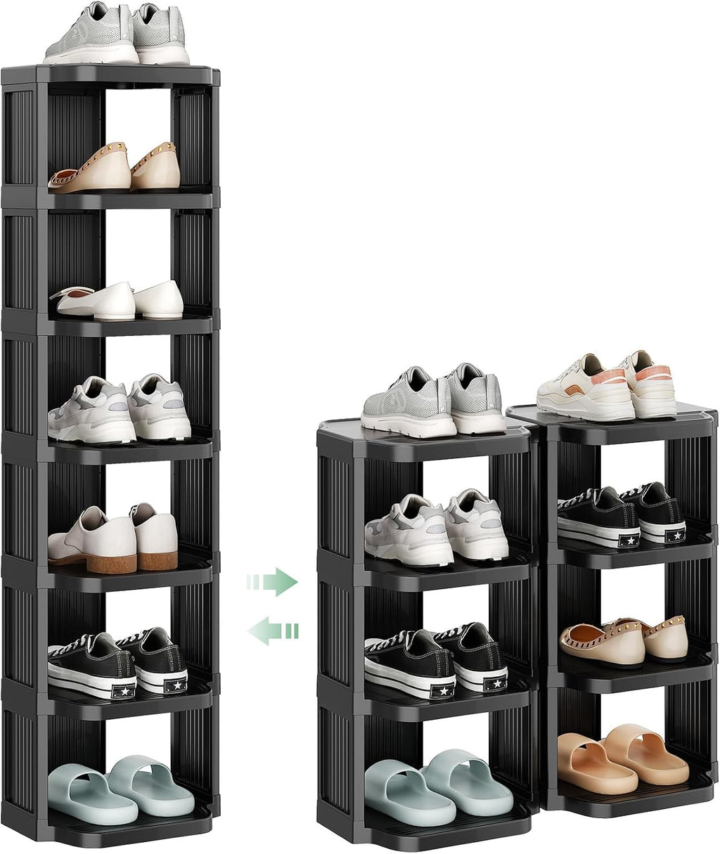 8‑Tier Vertical Plastic Shoe Rack