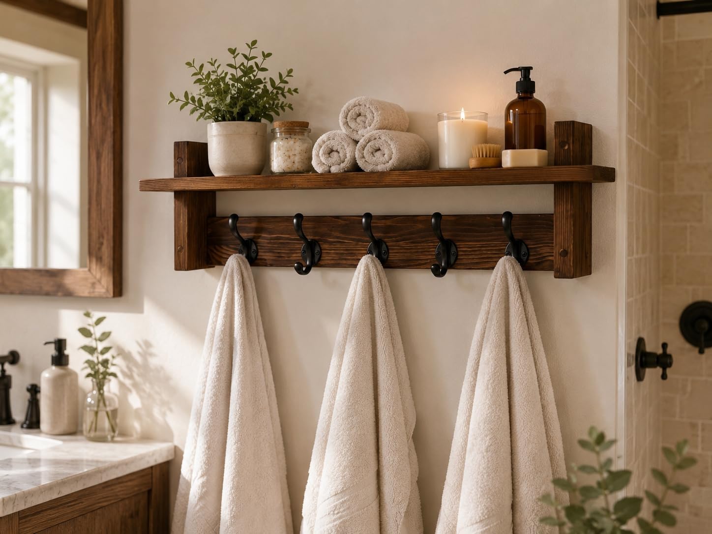 29" Wall‑Mounted Coat Rack With Shelf