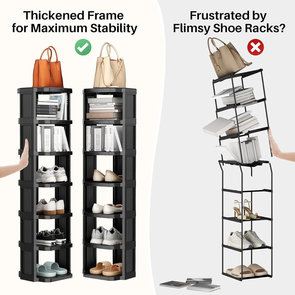 8‑Tier Vertical Plastic Shoe Rack