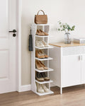 7‑Tier Vertical Shoe Rack with Hooks