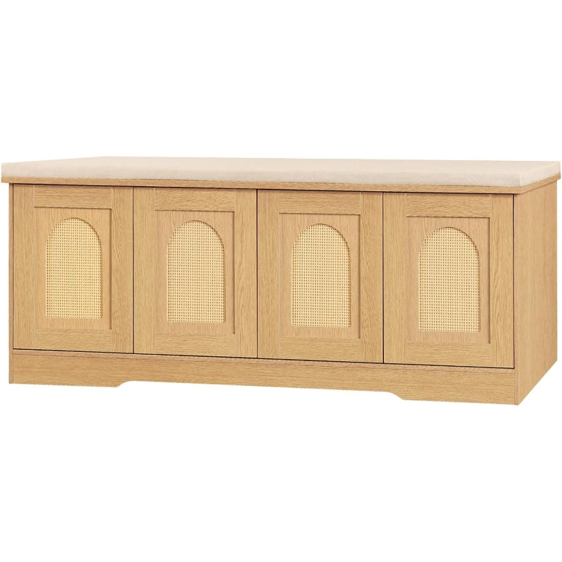 Cushioned Shoe Storage Bench