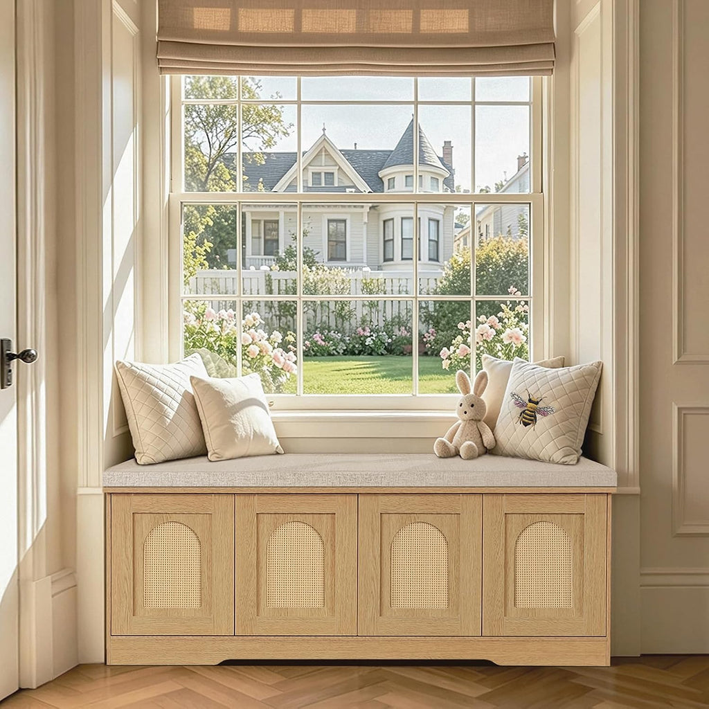 Cushioned Shoe Storage Bench