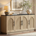 67" Oak Fluted Sideboard Cabinet