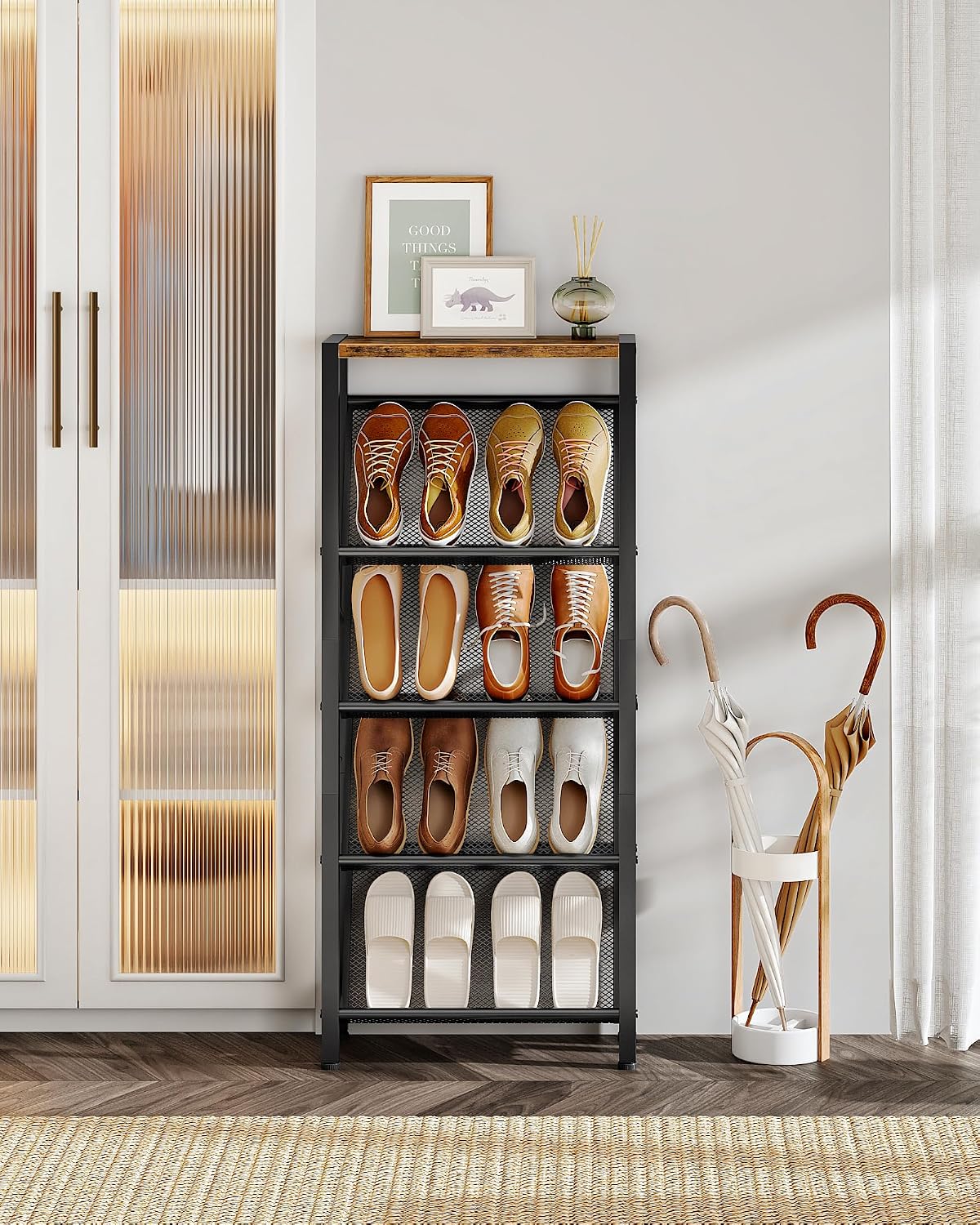5‑Tier Slanted Slim Shoe Rack