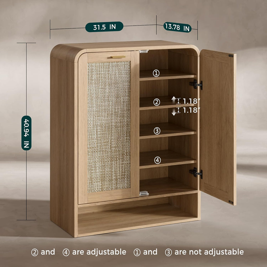 Rattan Shoe Storage Cabinet
