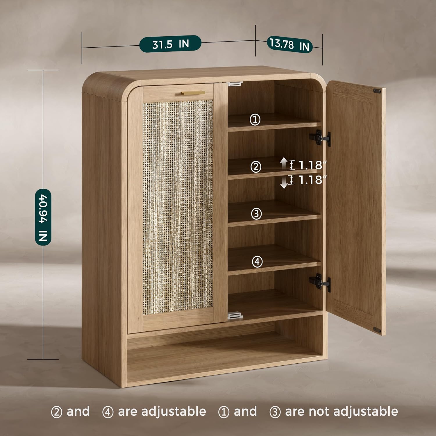 Rattan Shoe Storage Cabinet