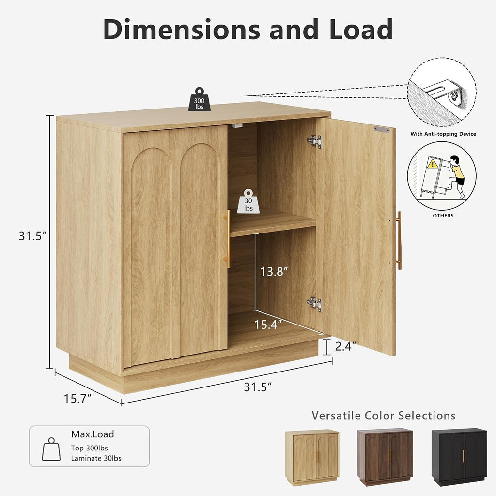 31.5" Oak Sideboard Cabinet
