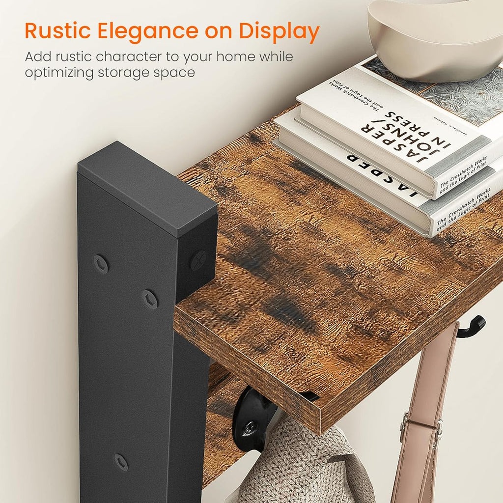 Rustic Wall‑Mounted Wood Coat Rack
