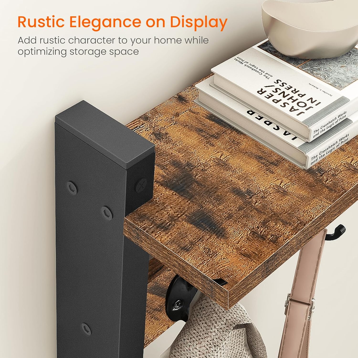 Rustic Wall‑Mounted Wood Coat Rack
