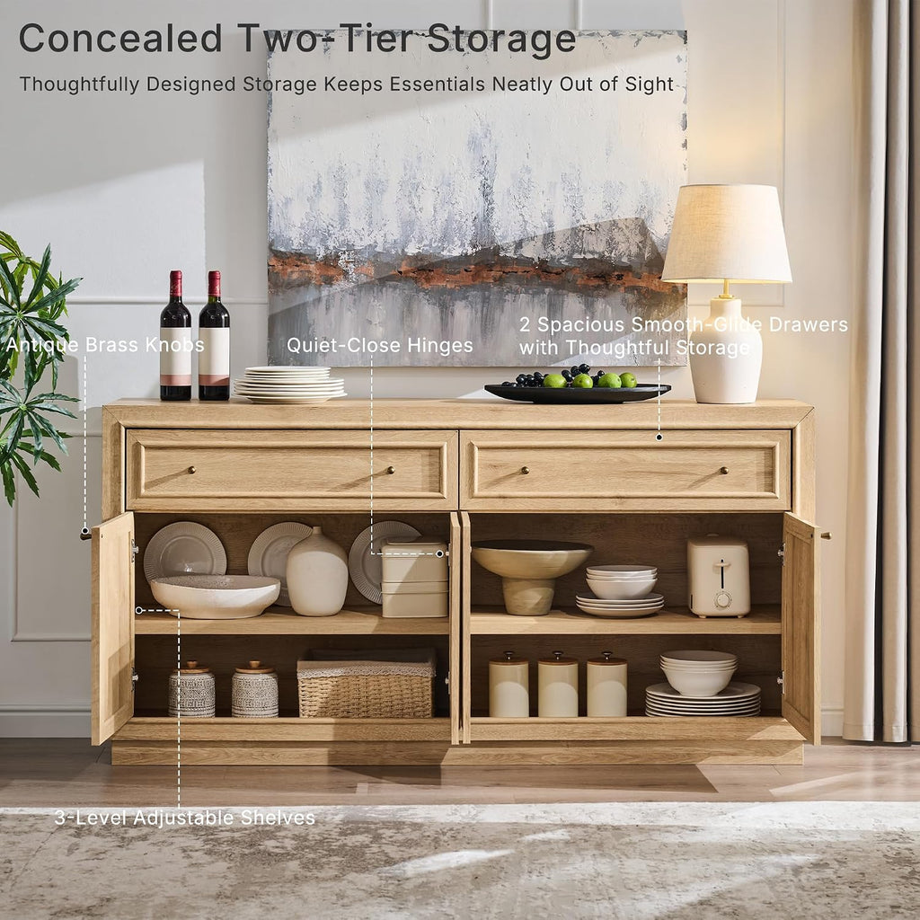 63" Modern Farmhouse Buffet Cabinet