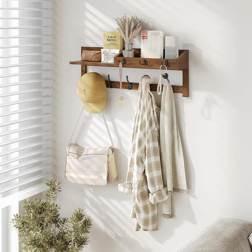 26.57" Wall‑Mounted Wood Coat Rack