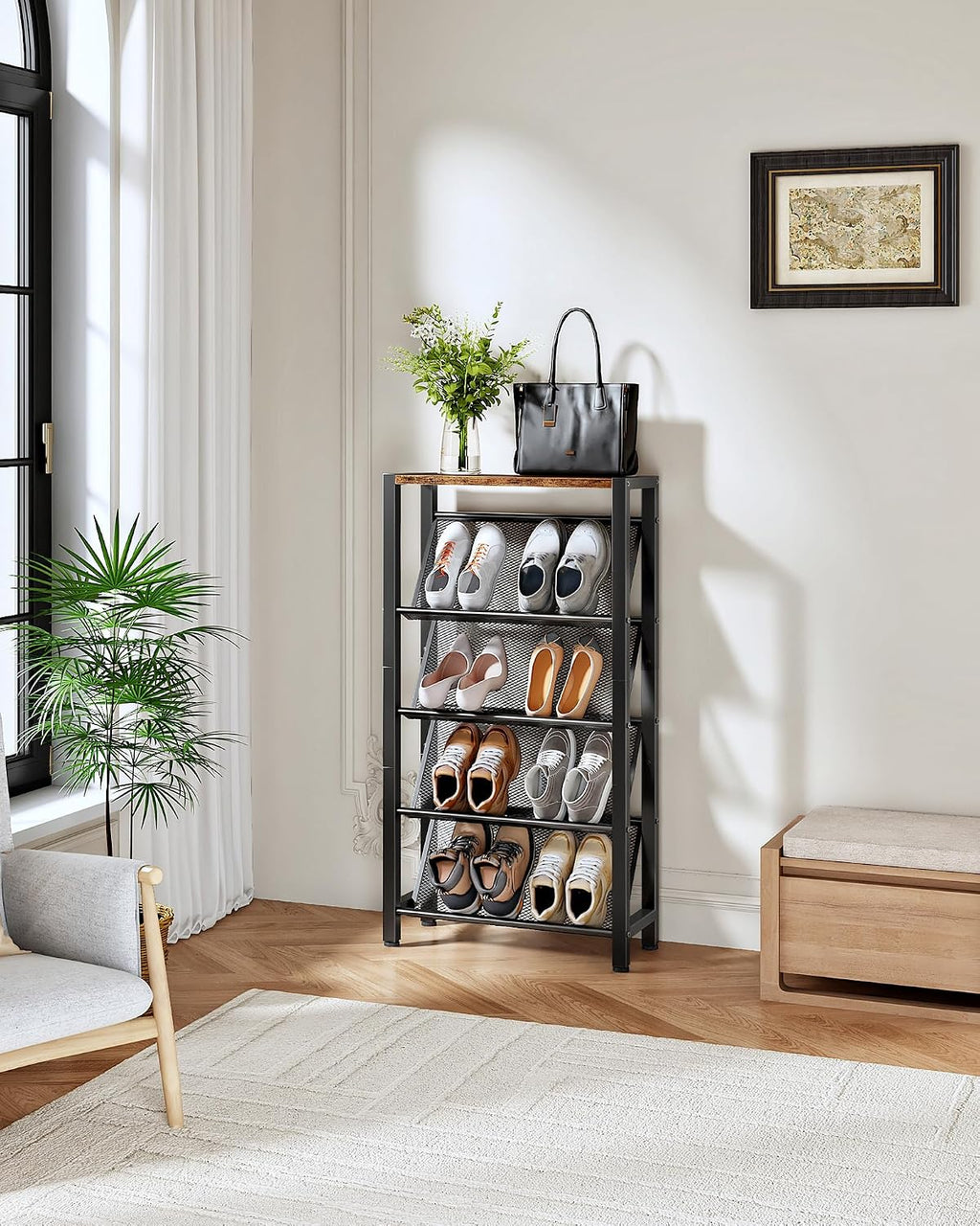 5‑Tier Slanted Slim Shoe Rack