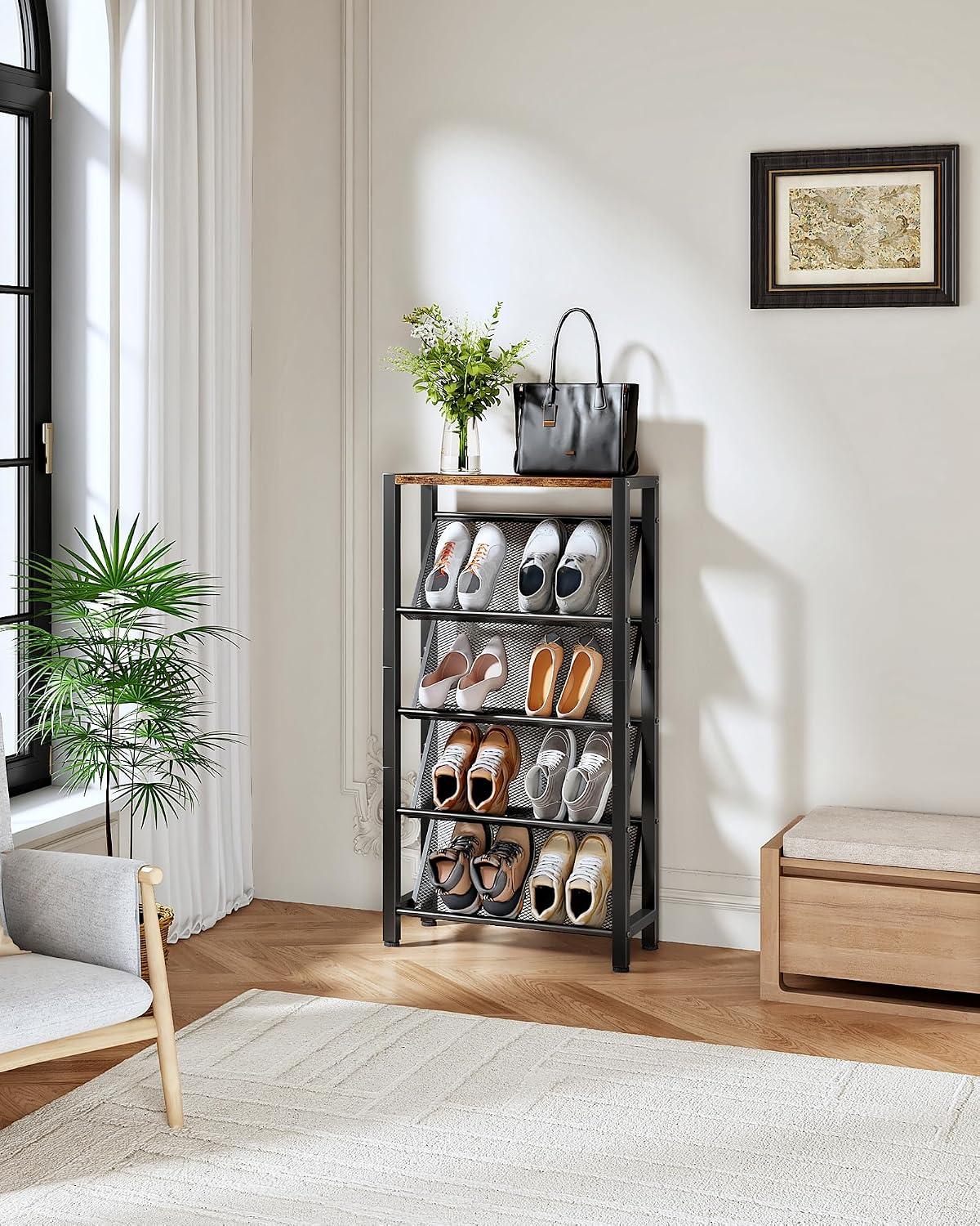 5‑Tier Slanted Slim Shoe Rack