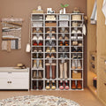 White 10‑Tier Vertical Shoe Rack