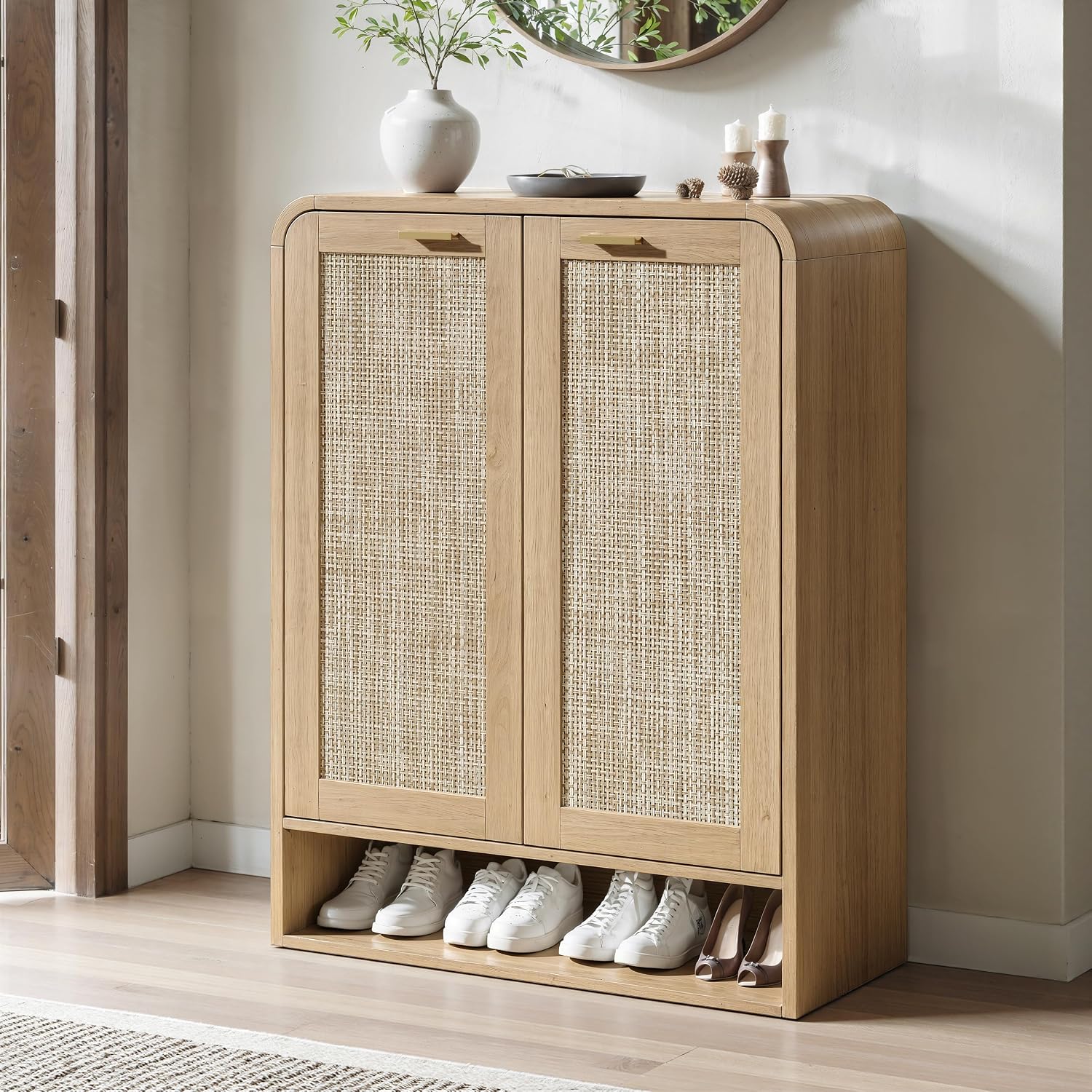 Rattan Shoe Storage Cabinet