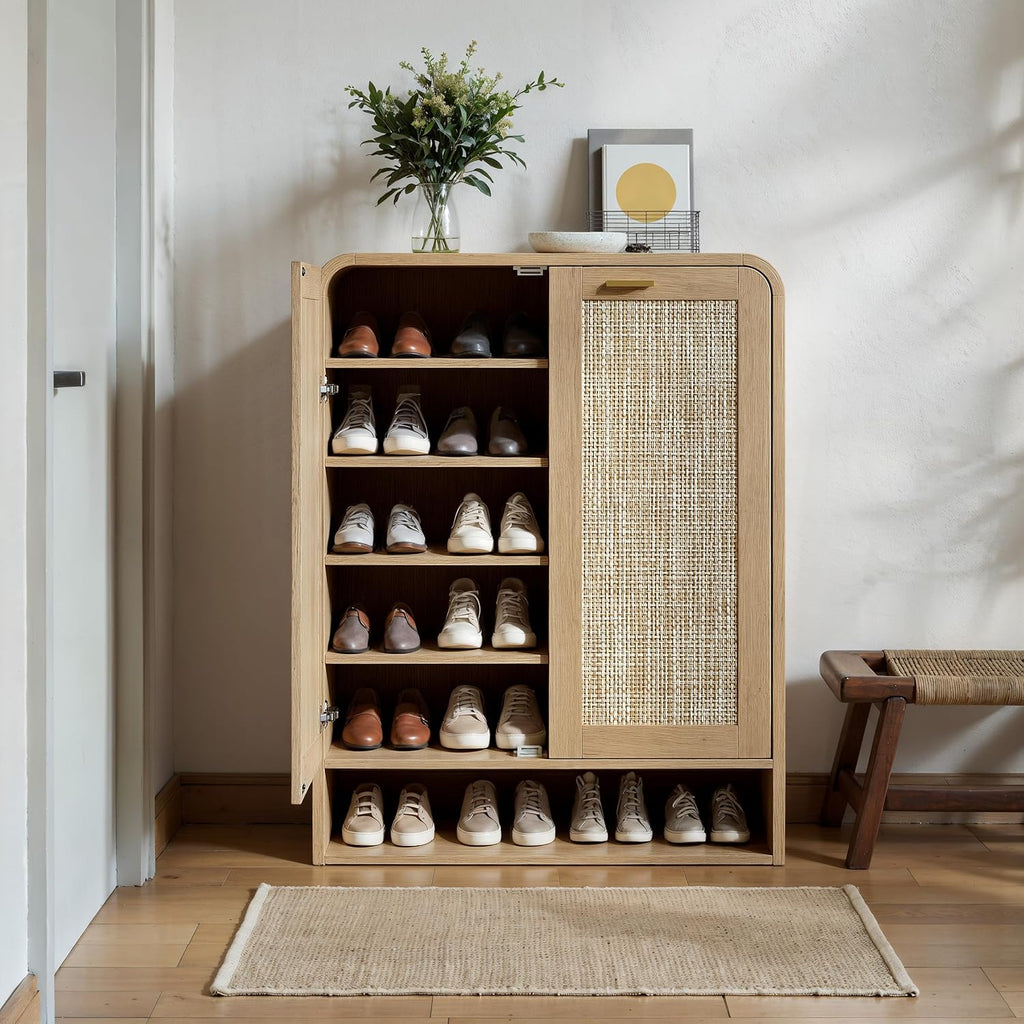 Rattan Shoe Storage Cabinet