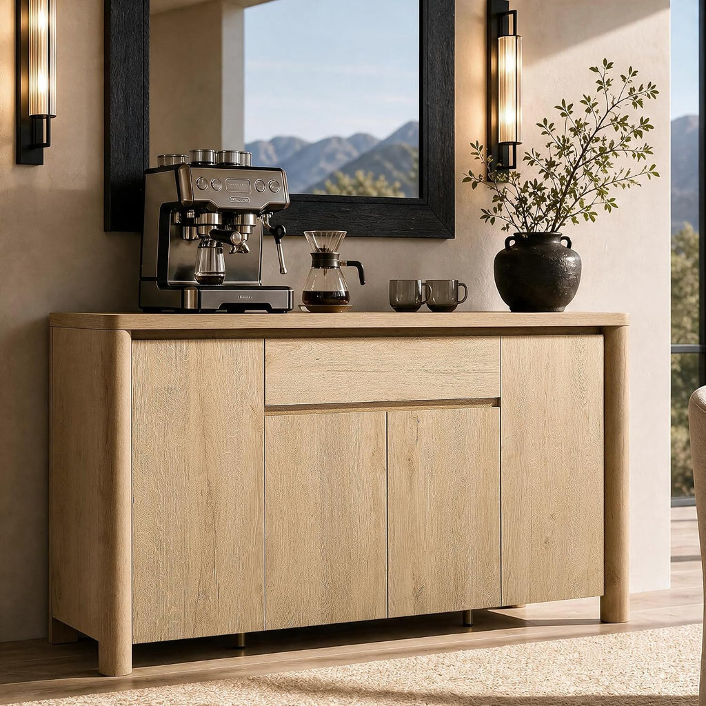 63" Oak Sideboard Buffet Cabinet