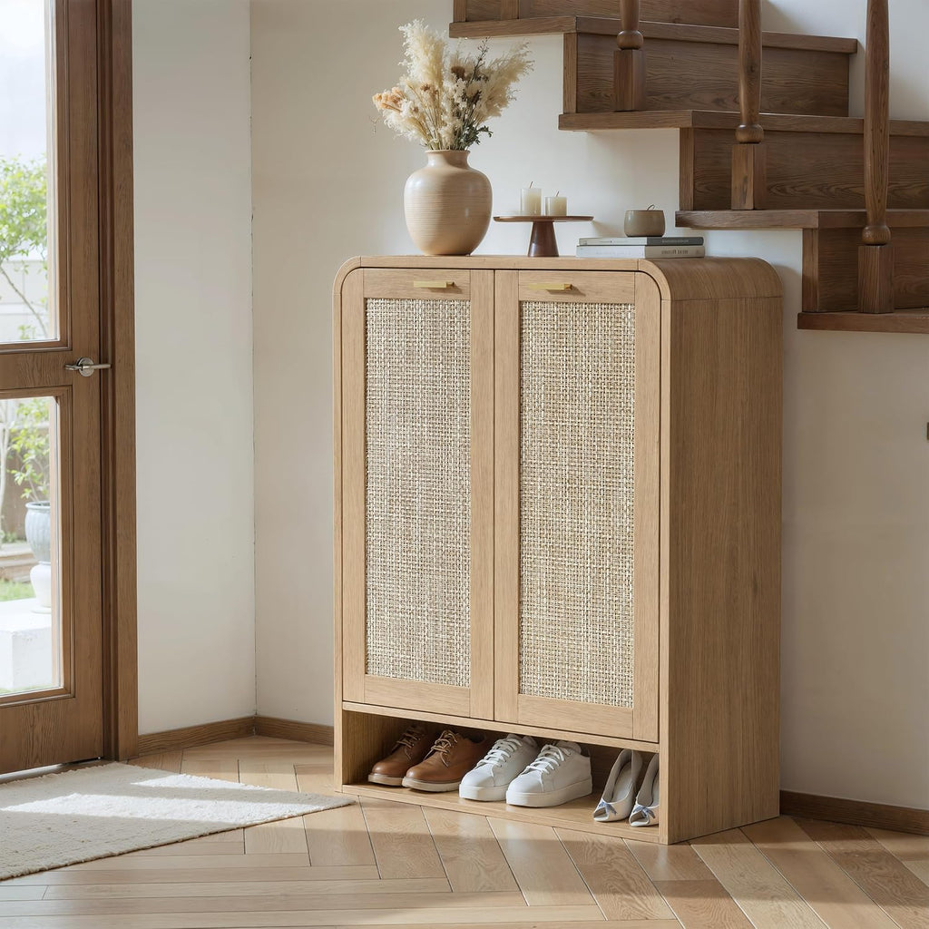 Rattan Shoe Storage Cabinet