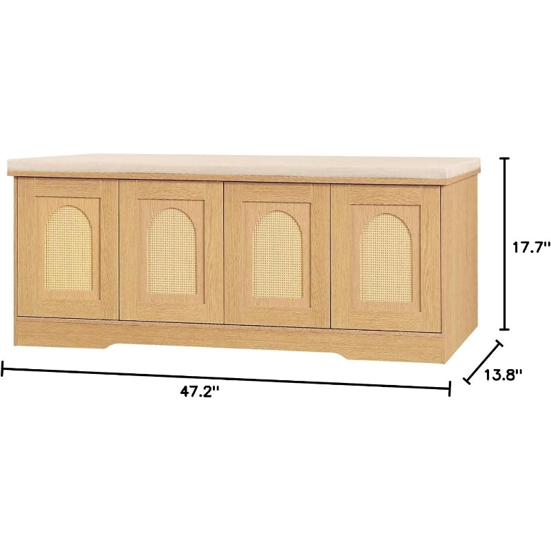 Cushioned Shoe Storage Bench