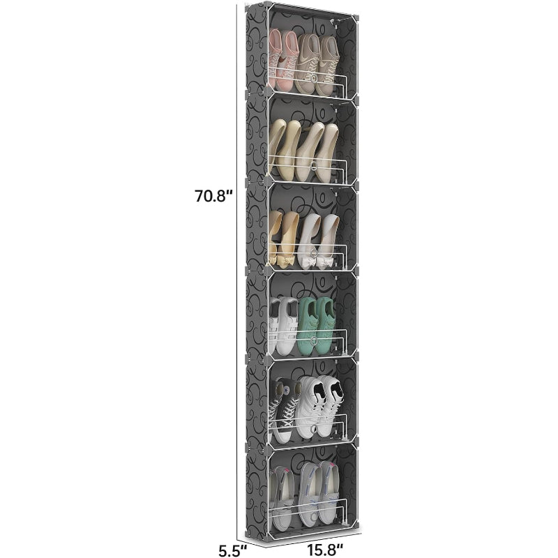 6‑Tier Slim Shoe Rack with Cover