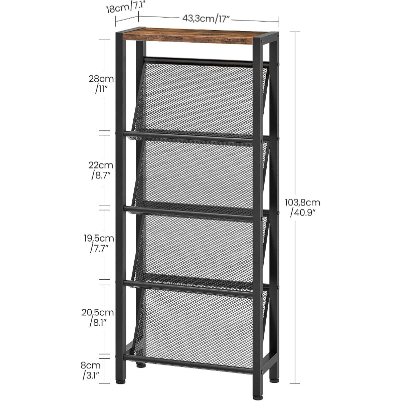 5‑Tier Slanted Slim Shoe Rack