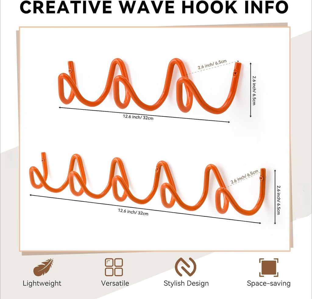 Creative Wave Wall‑Mounted Coat Rack